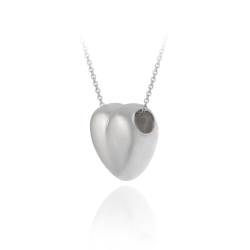 Sterling Silver Puffed Heart Pendant-2