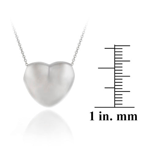 Sterling Silver Puffed Heart Pendant-3