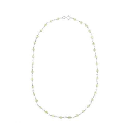 Sterling Silver Genuine Peridot Beaded Necklace-2