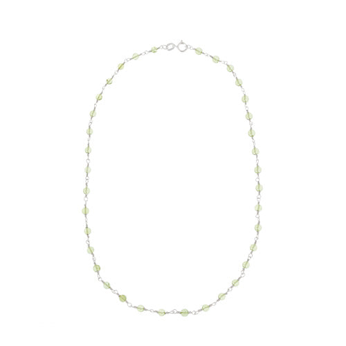 Sterling Silver Genuine Peridot Beaded Necklace