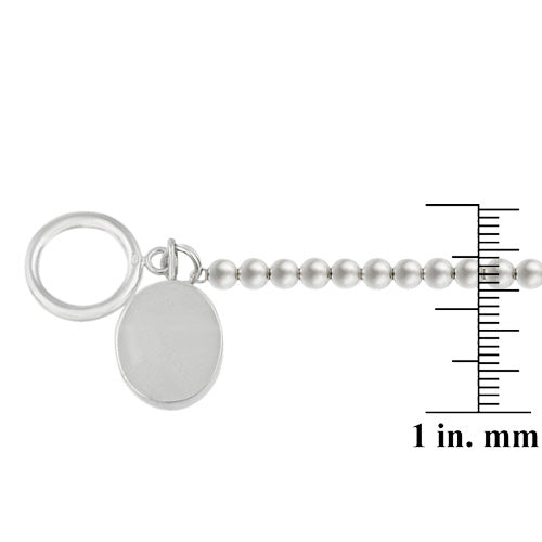 Sterling Silver Oval Tag Charm Bracelet-3