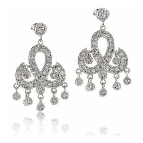 Sterling Silver CZ Chandelier Earrings