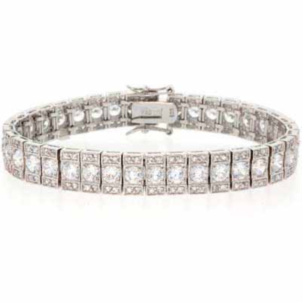 Sterling Silver CZ  Estate Tennis Bracelet