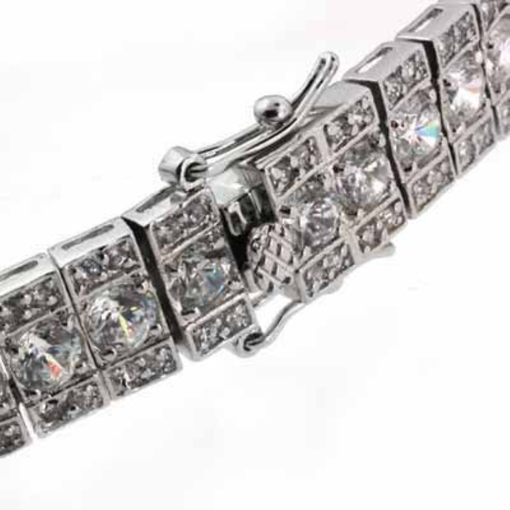 Sterling Silver CZ  Estate Tennis Bracelet-2