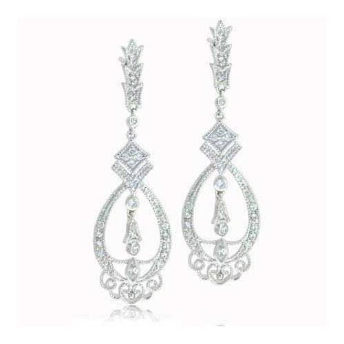 Sterling Silver Celebrity CZ Chandelier Earrings