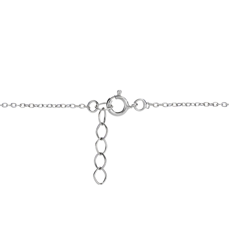 Sterling Silver Double Heart Chain Anklet