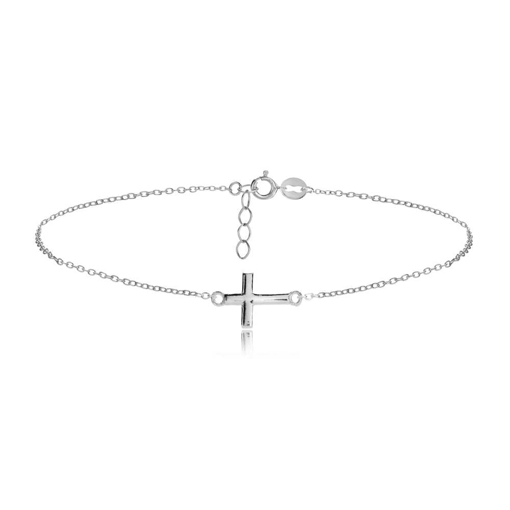 Sterling Silver Cross Chain Anklet