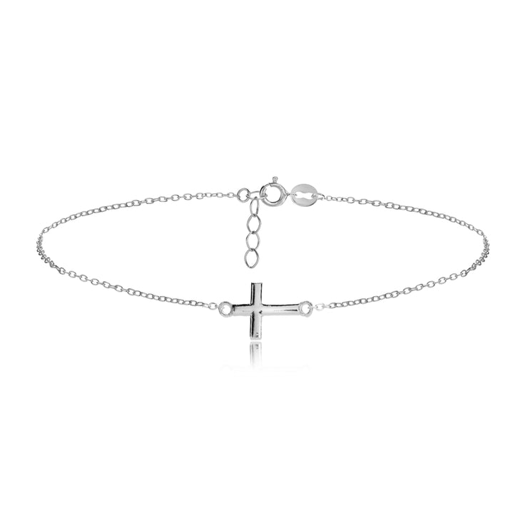 Sterling Silver Cross Chain Anklet