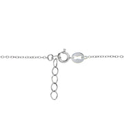 Sterling Silver Textured and Polished Round Beads Chain Anklet