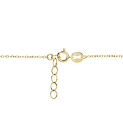 Gold Tone over Sterling Silver Cubic Zirconia Flower Chain Anklet
