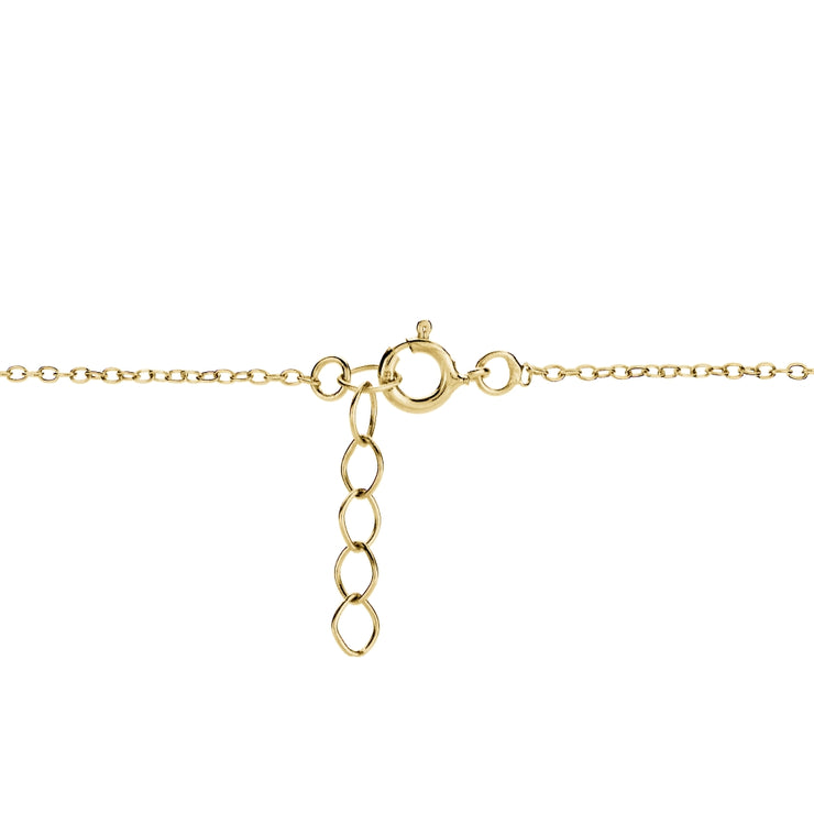 Gold Tone over Sterling Silver Double Heart Chain Anklet