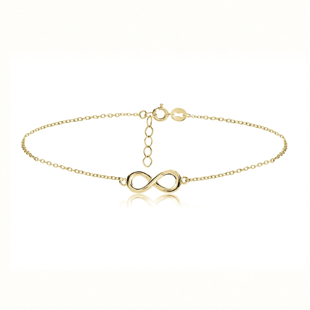 Gold Tone over Sterling Silver Infinity Chain Anklet