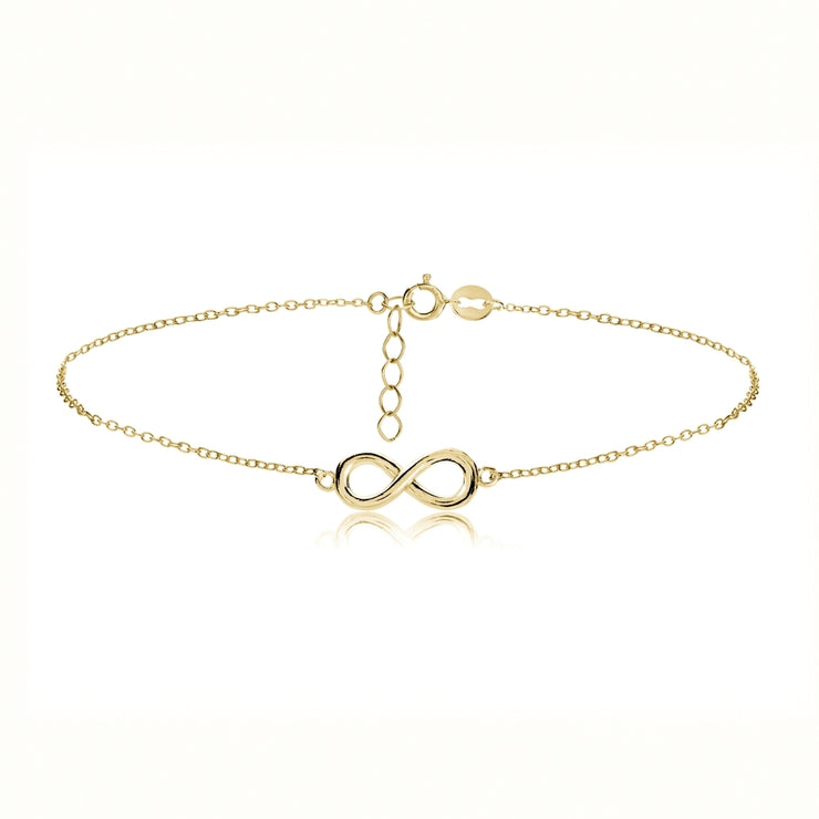 Gold Tone over Sterling Silver Infinity Chain Anklet
