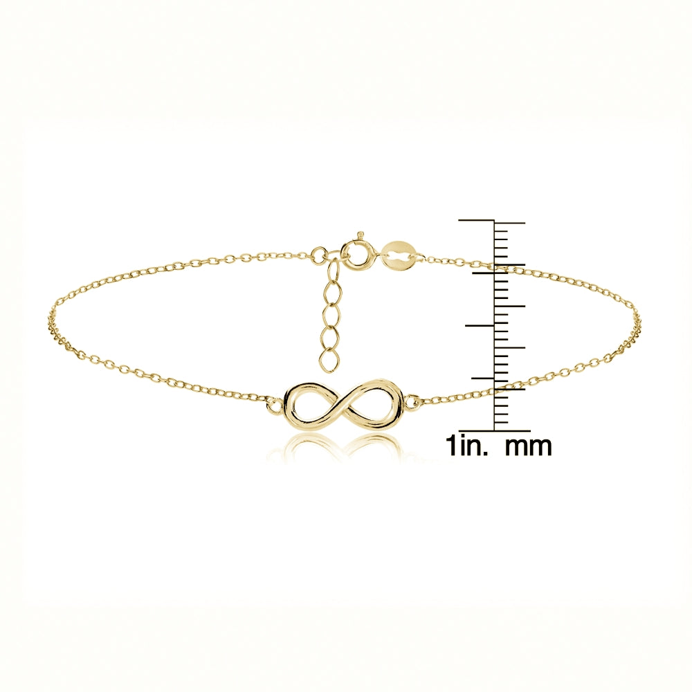 Gold Tone over Sterling Silver Infinity Chain Anklet-3