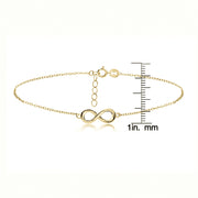 Gold Tone over Sterling Silver Infinity Chain Anklet