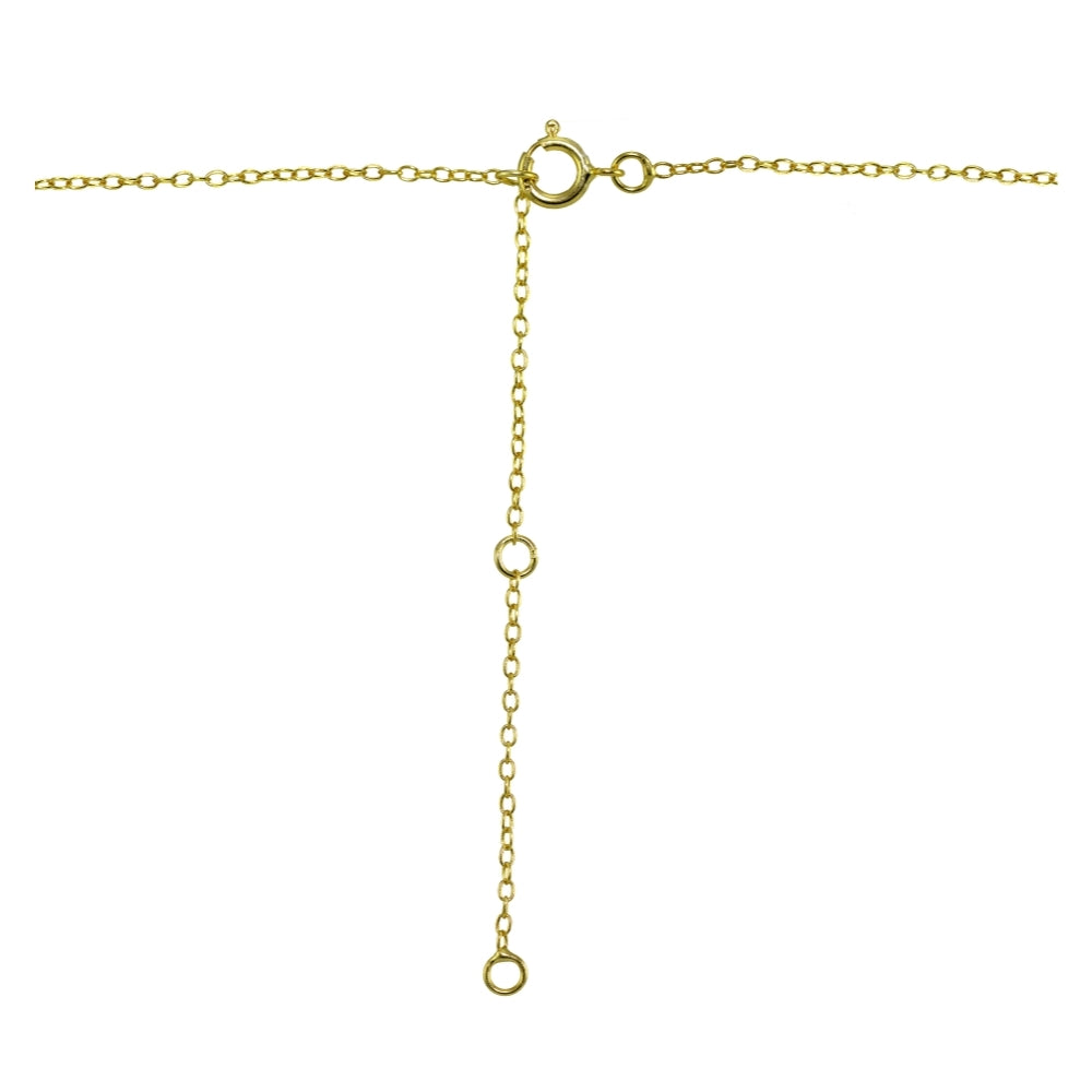 Yellow Gold Flashed Sterling Silver Cubic Zirconia Cushion-cut Bezel-Set Anklet-3