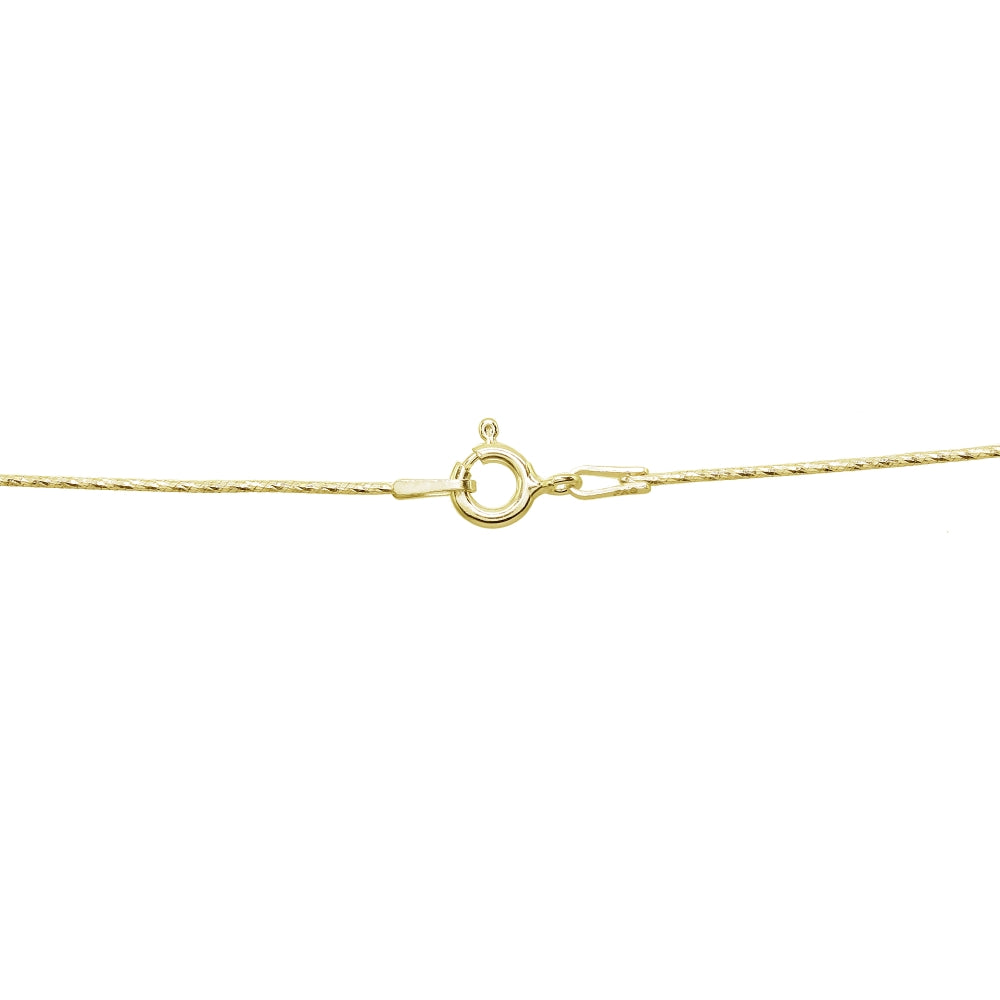 Yellow Gold Flashed Sterling Silver Italian .75mm Diamond-Cut Snake Chain Anklet, 9mm-2