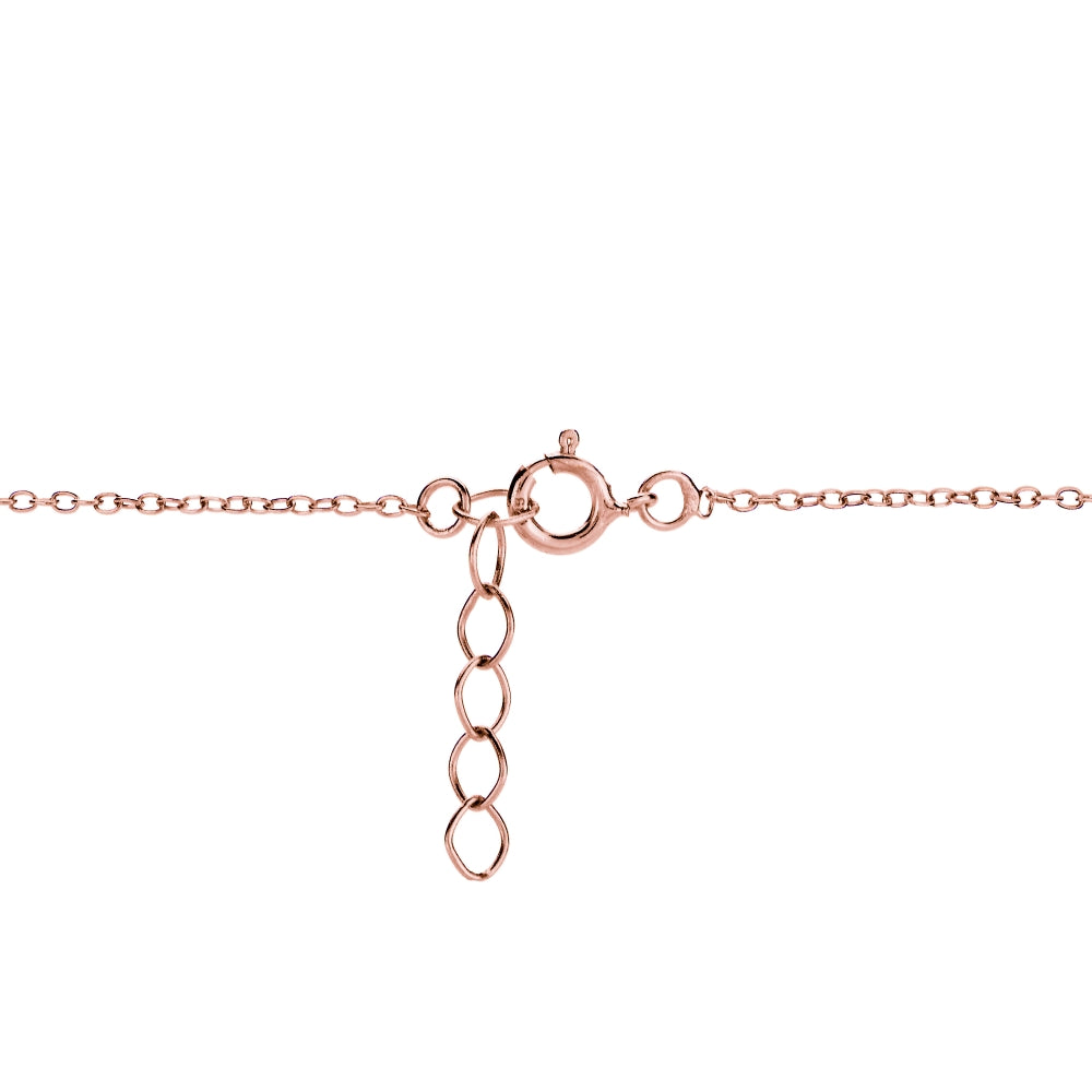 Rose Gold Tone over Sterling Silver Double Heart Chain Anklet-2