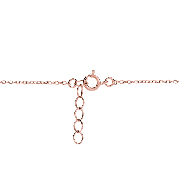 Rose Gold Tone over Sterling Silver Double Heart Chain Anklet