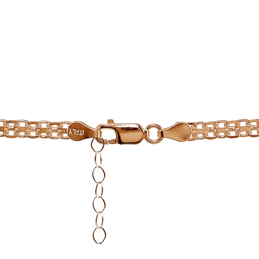 Rose Gold Flashed Sterling Silver Bismark Design Anklet-2