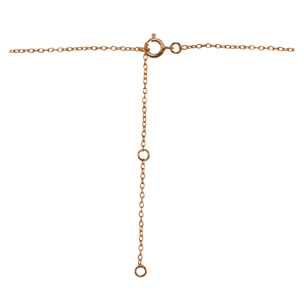 Rose Gold Flashed Sterling Silver Cubic Zirconia Cushion-cut Bezel-Set Anklet-3