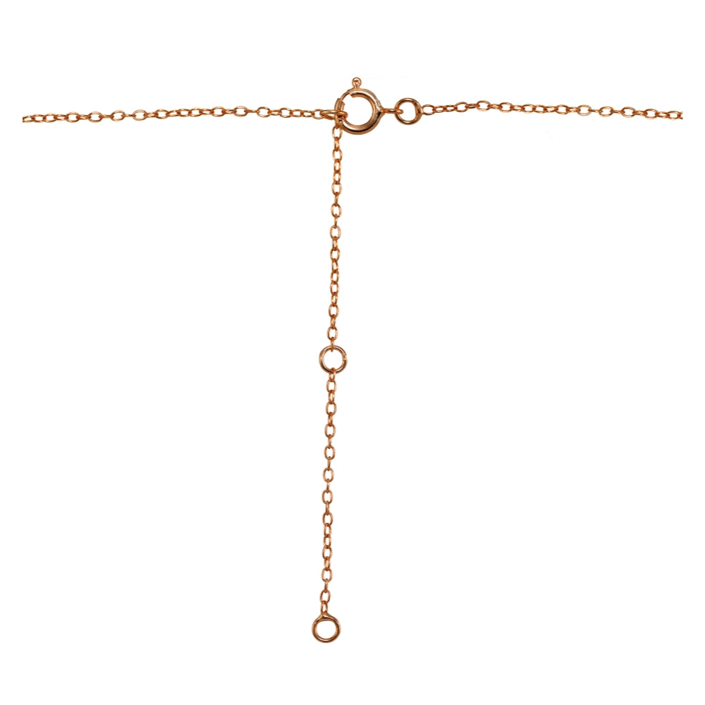 Rose Gold Flashed Sterling Silver Cubic Zircnoia Heart Solitaire Chain Anklet-2