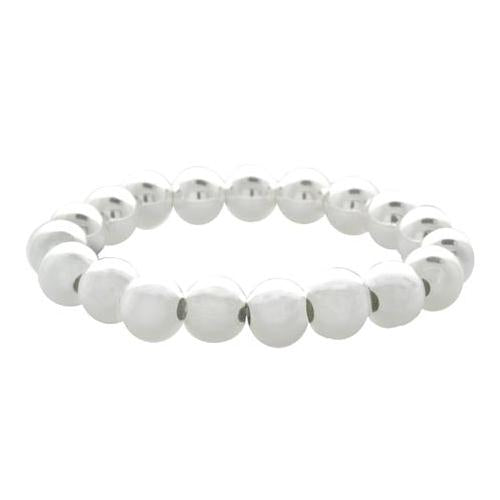 Sterling Silver Bead 10mm Stretch Bracelet