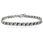 Sterling Silver Blue Diamond Accent San Marco Bracelet