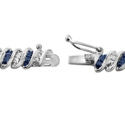 Sterling Silver Blue Diamond Accent San Marco Bracelet