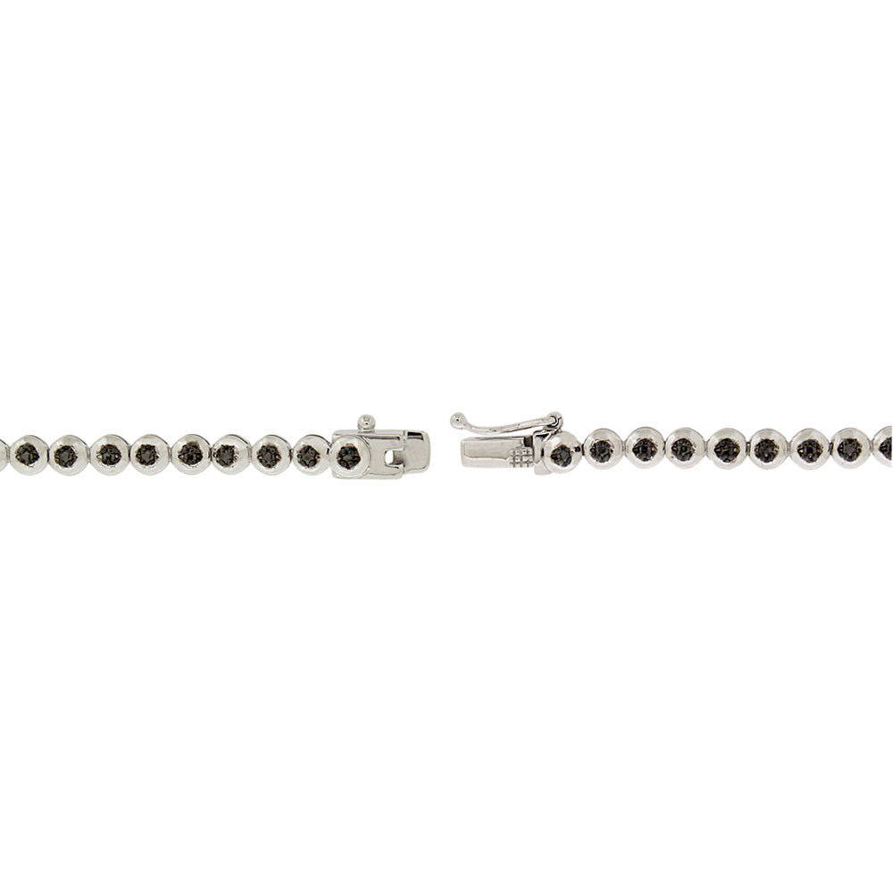 Sterling Silver Black Diamond Accent Classic Tennis Bracelet-2