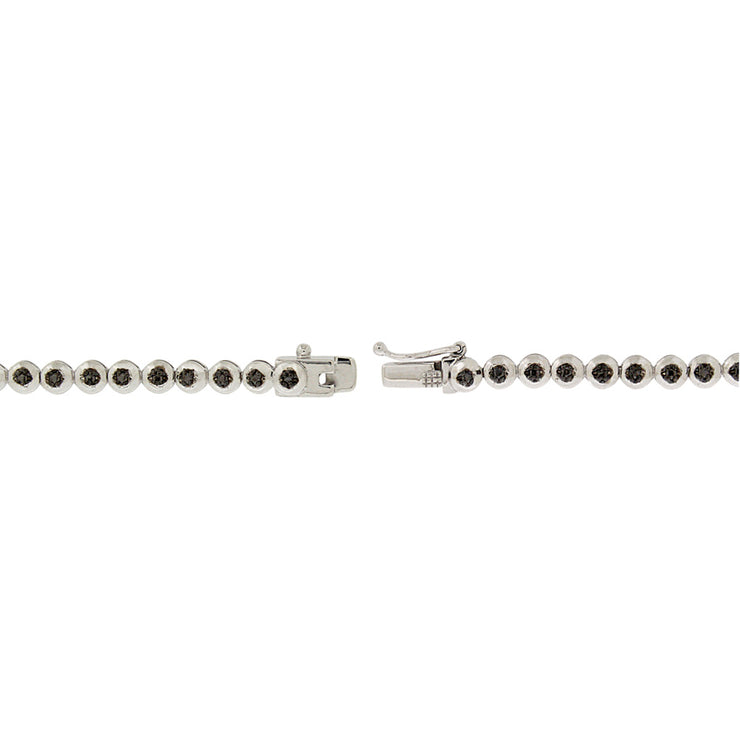 Sterling Silver Black Diamond Accent Classic Tennis Bracelet