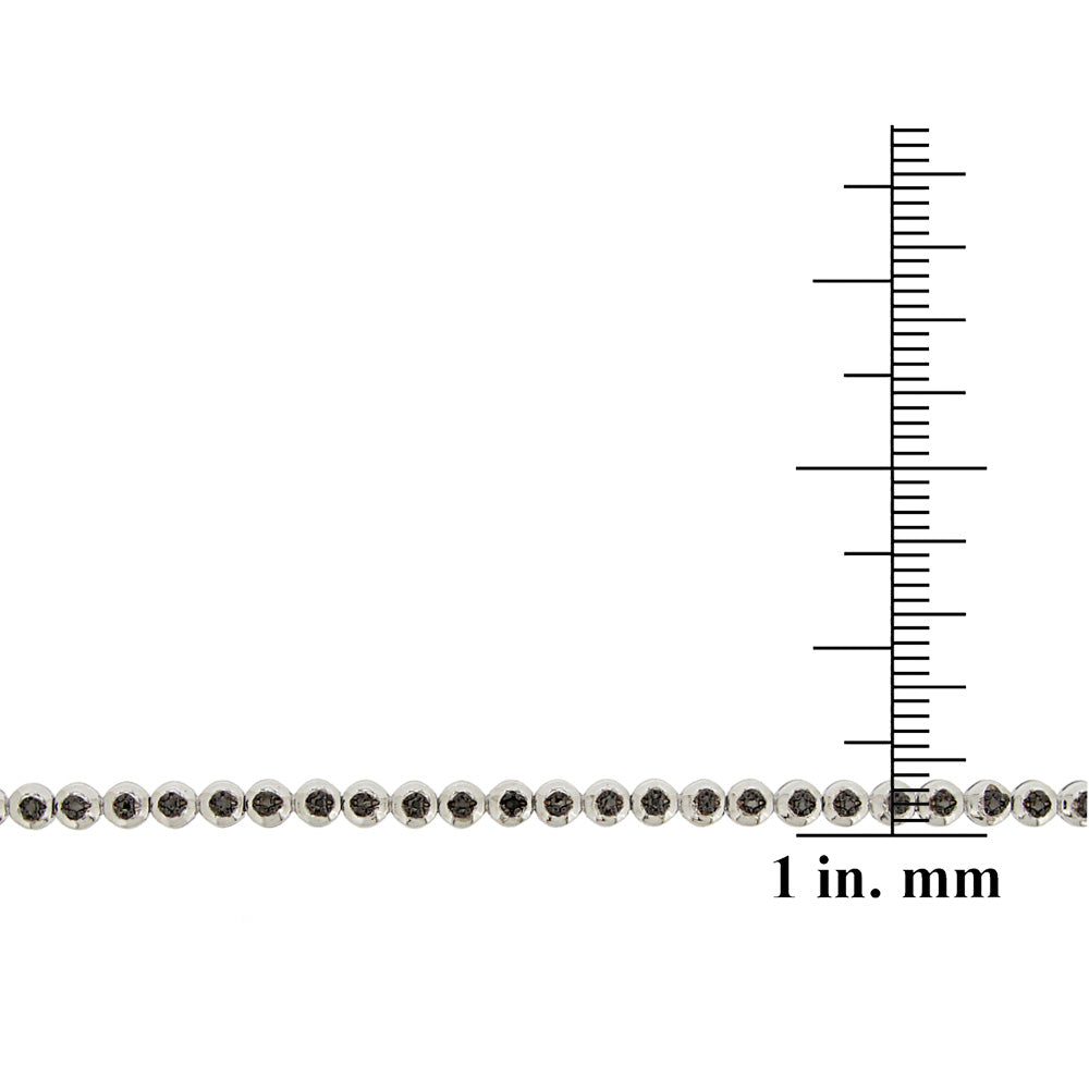 Sterling Silver Black Diamond Accent Classic Tennis Bracelet-3