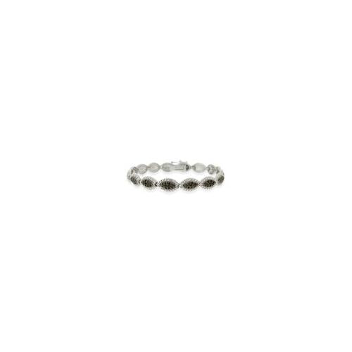 Sterling Silver Black Diamond Accent Marquise Bracelet-4