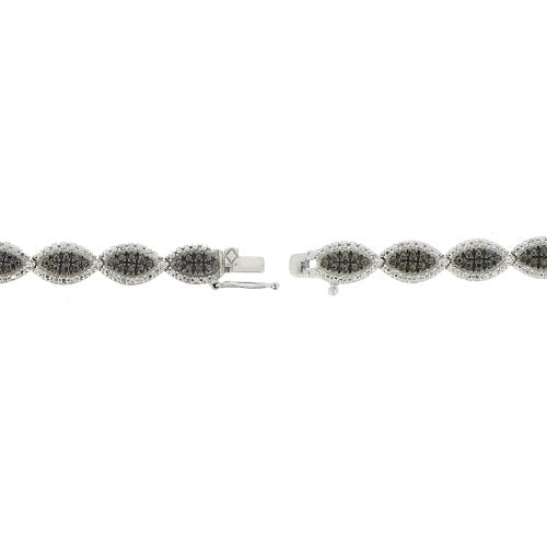 Sterling Silver Black Diamond Accent Marquise Bracelet-5