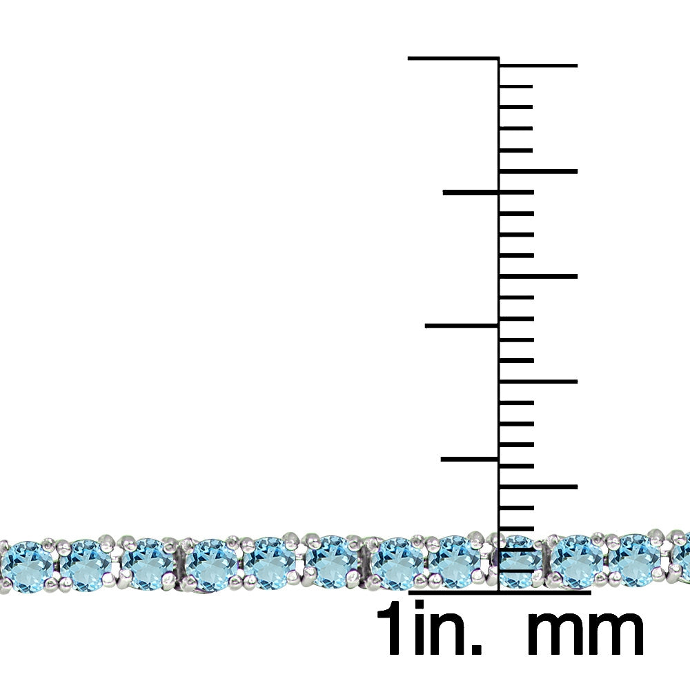 Sterling Silver 5.15ct Blue Topaz 3mm Round Tennis Bracelet-3