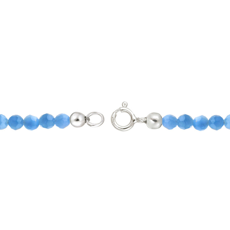 Sterling Silver Blue Quartz Beaded Baby Bracelet