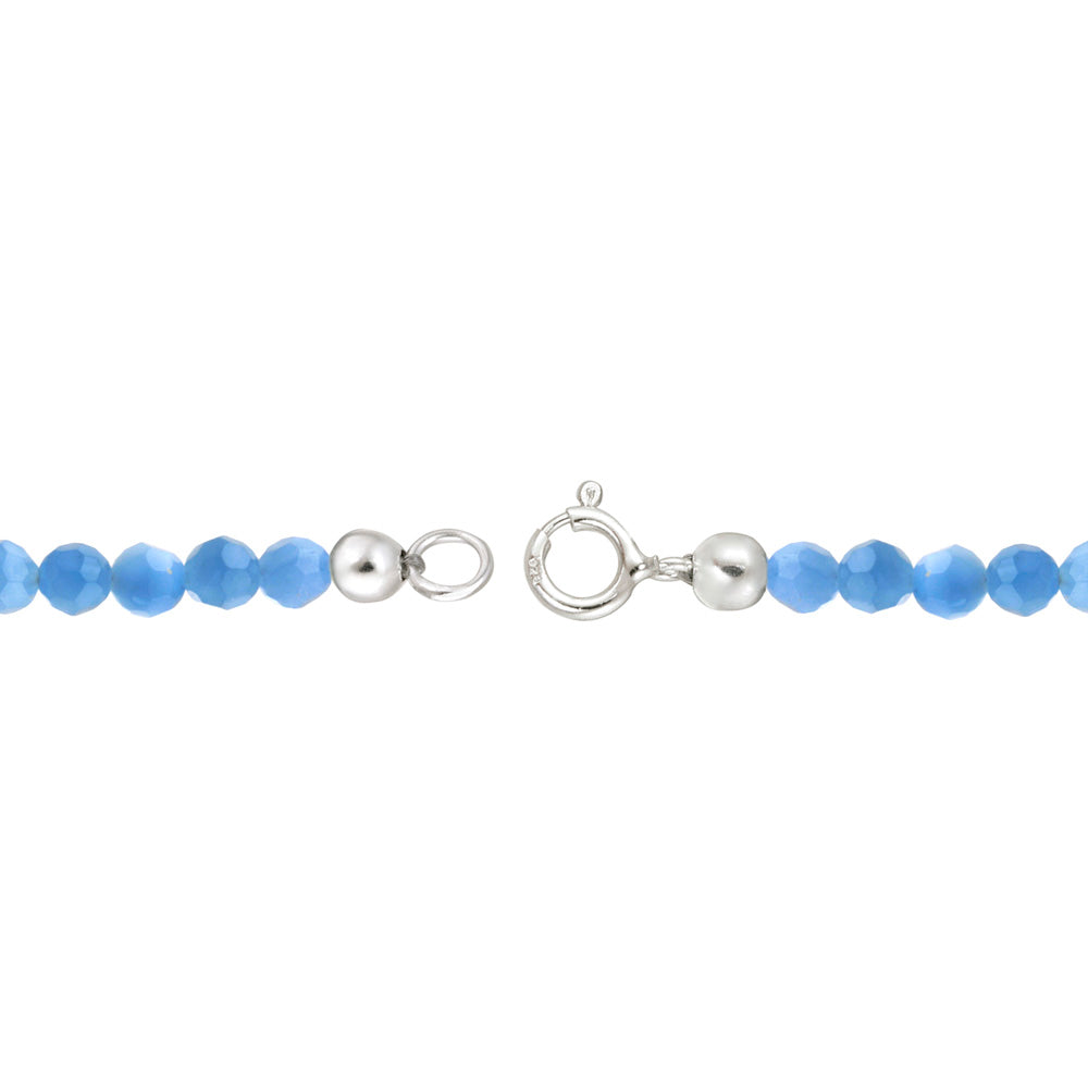 Sterling Silver Blue Quartz Beads Baby Bracelet, 5 Inches-2