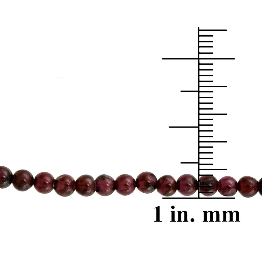 Sterling Silver Cabochon Garnet Beads Baby Bracelet-3