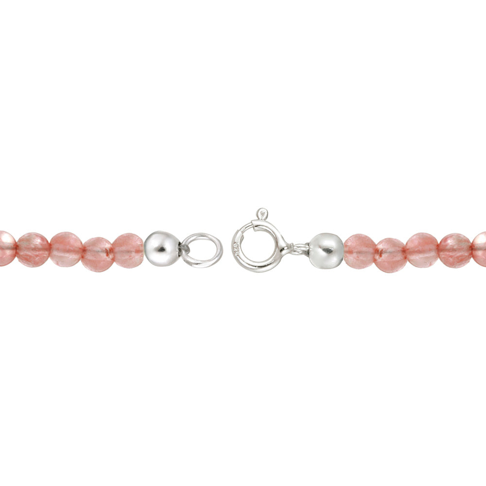 Sterling Silver Cherry Quartz Beads Baby Bracelet-2