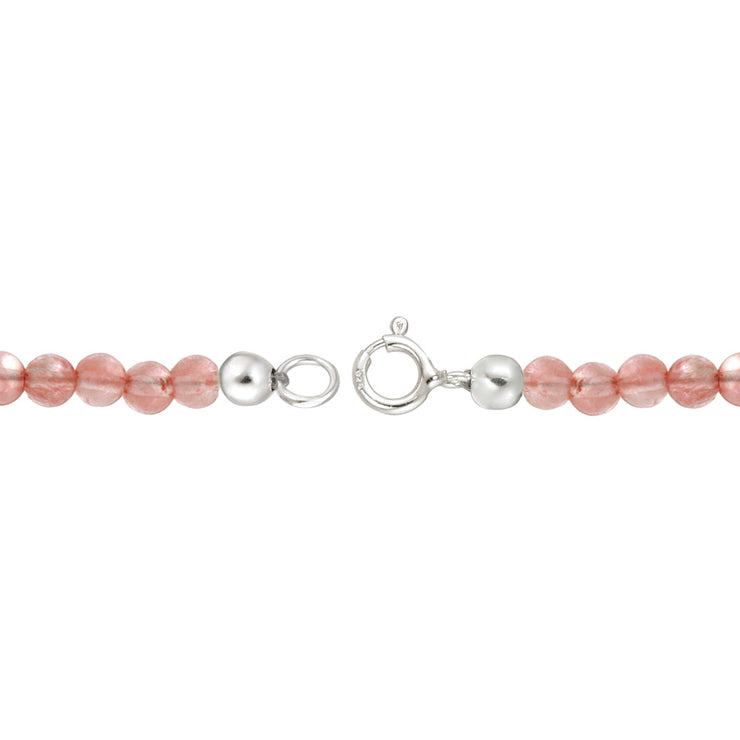 Sterling Silver Cherry Quartz Beads Baby Bracelet