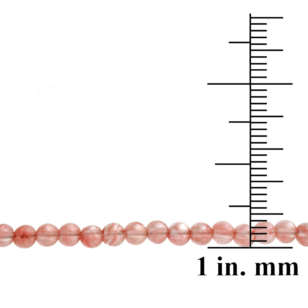 Sterling Silver Cherry Quartz Beads Baby Bracelet-3