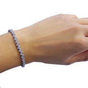 Sterling Silver 1/4 ct Diamond S Design Tennis Bracelet