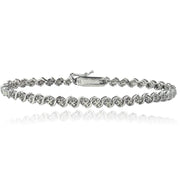 Sterling Silver 1/4 ct Diamond S Design Tennis Bracelet