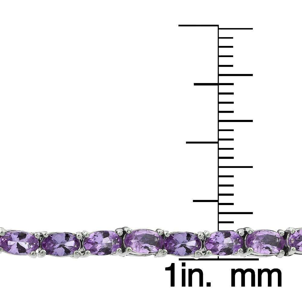 Sterling Silver 6.2ct African Amethyst 5x3mm Oval Tennis Bracelet-3