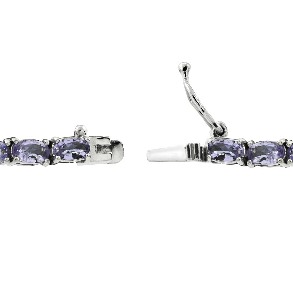 Sterling Silver 7.7ct Amethyst Birthstone Tennis Bracelet-2