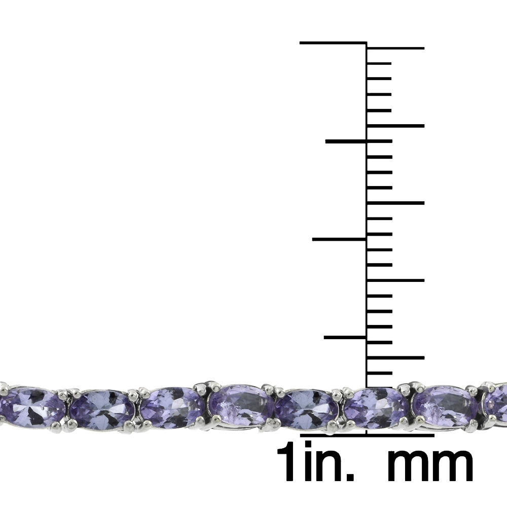 Sterling Silver 7.7ct Amethyst Birthstone Tennis Bracelet-3