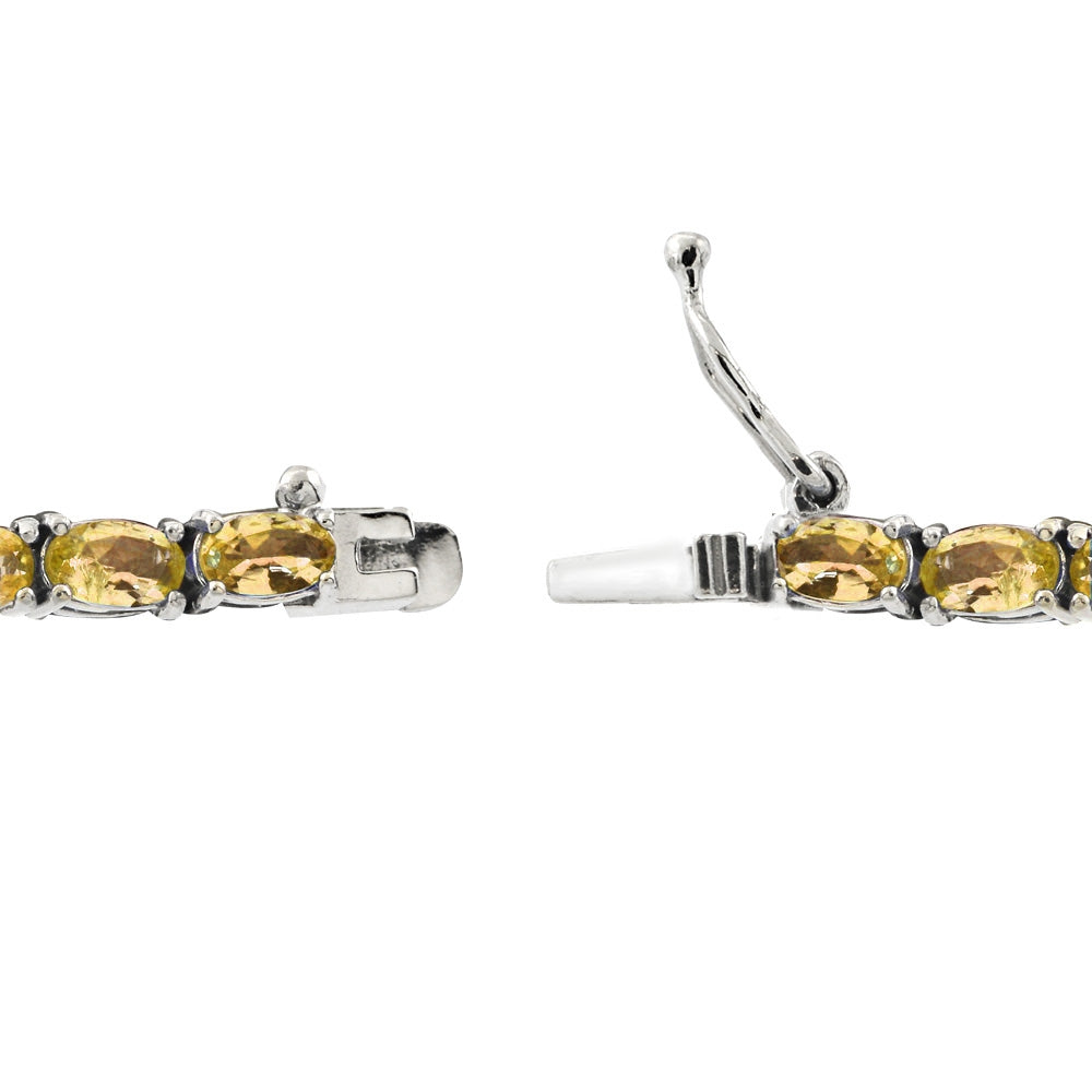 Sterling Silver 7.7ct Citrine Birthstone Tennis Bracelet-2