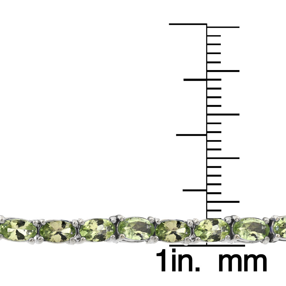Sterling Silver 7.25ct Peridot 5x3mm Oval Tennis Bracelet-3