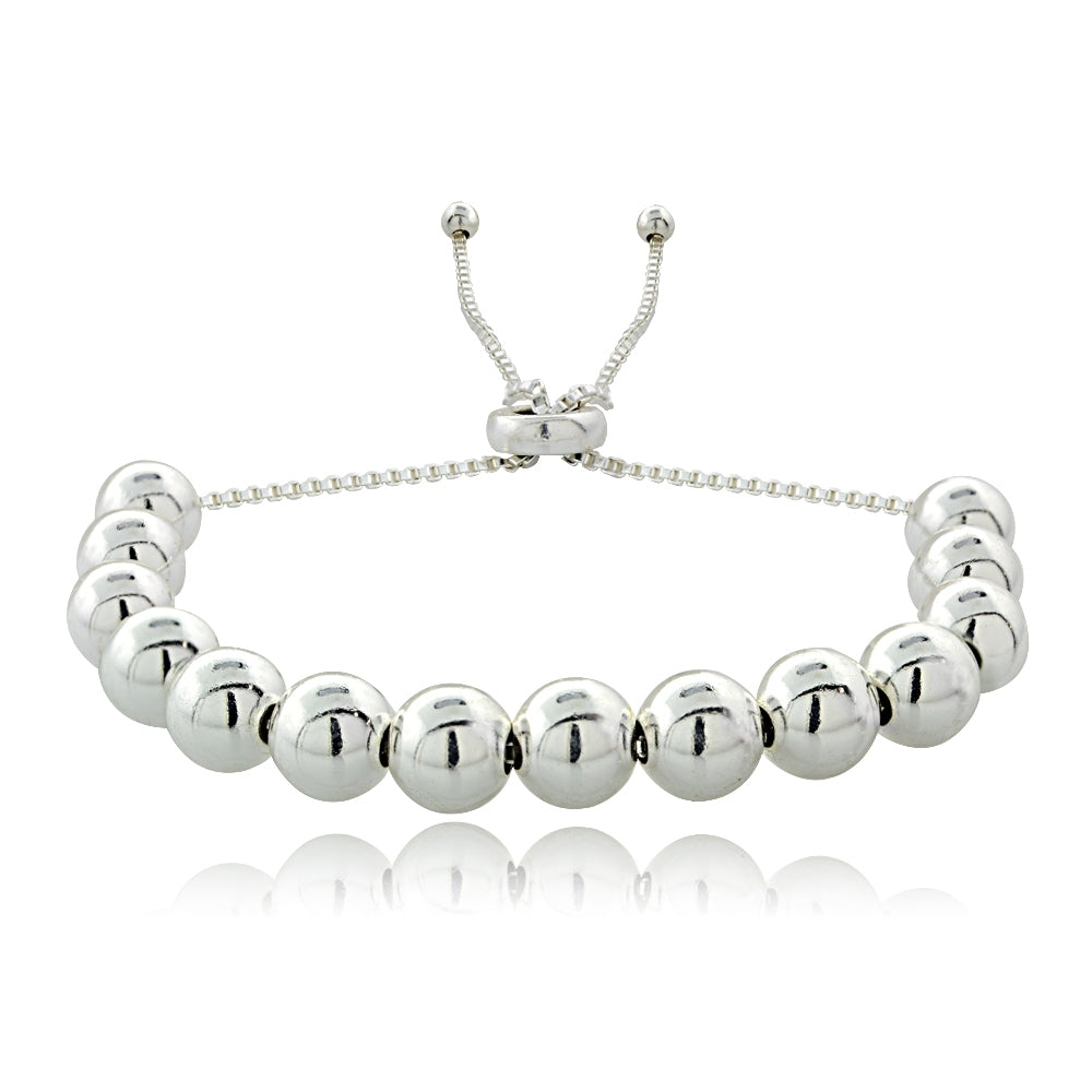 Sterling Silver Bead Adjustable Bracelet