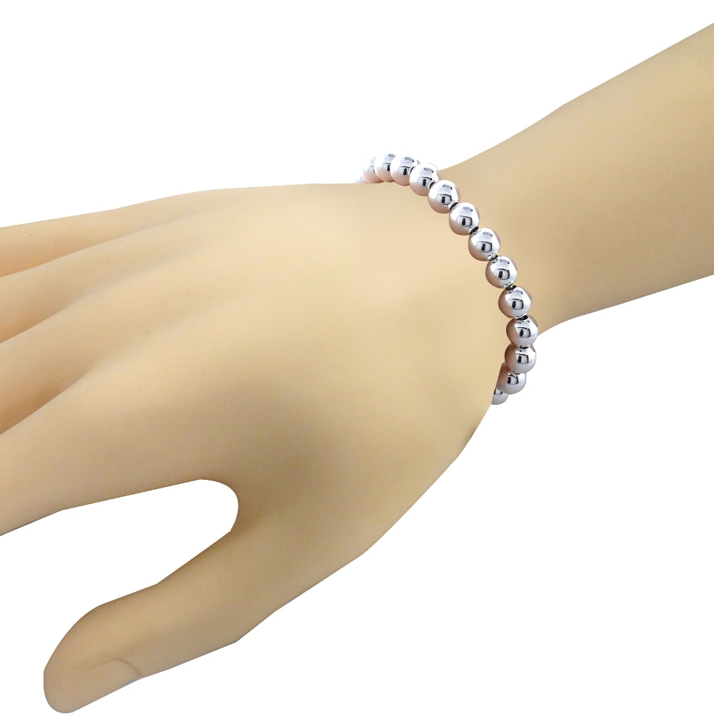 Sterling Silver Bead Adjustable Bracelet-4